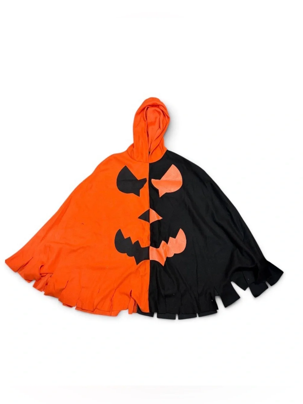 Halloween Pumpkin Hooded Cape Jacket - Orange and Black